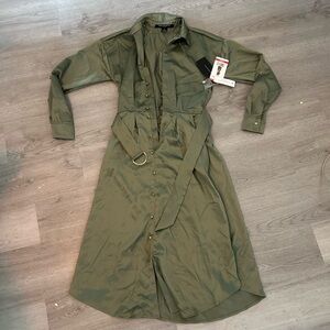 French Connection Sage Green Shirt Dress